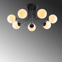 Opviq Daisy-147-AV Lámpara de araña industrial escandinava negra